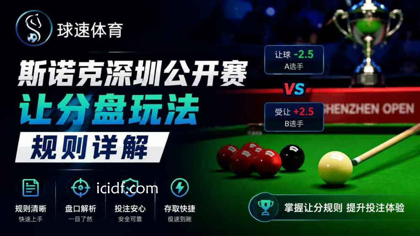 球速体育斯诺克让分盘规则：深圳公开赛投注玩法全面解析